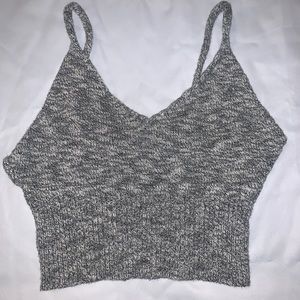 cropped rubbed grey tank top
